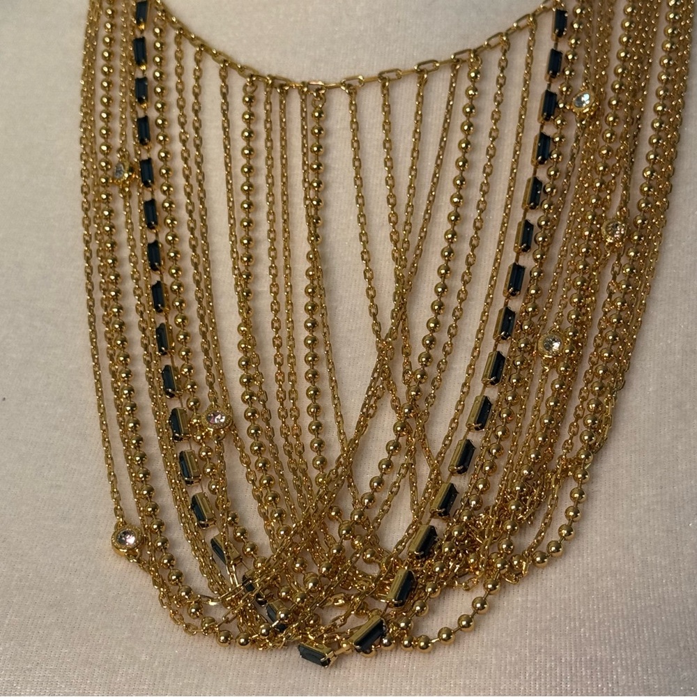 Coach Gold Multi Chain Waterfall Bib Necklace - Picture 8 of 12